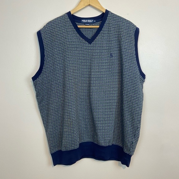Polo Ralph Lauren Other - Vintage Polo Golf Ralph Lauren Houndstooth Sweater Vest – Navy & Green – XL